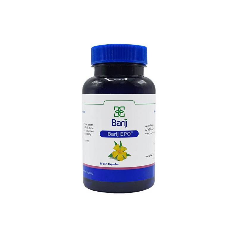 کپسول نرم باریج EPO روغن گل مغربی ۱۰۰۰ میلی گرمی باریج اسانس ۳۰ عدد